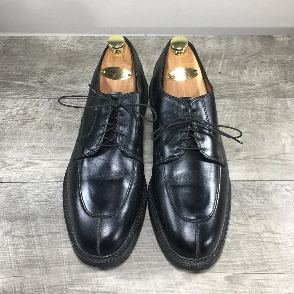 Mens Allen Edmonds Ashton Derby Leather Split Toe Oxfords Black Shoes Size 10.5